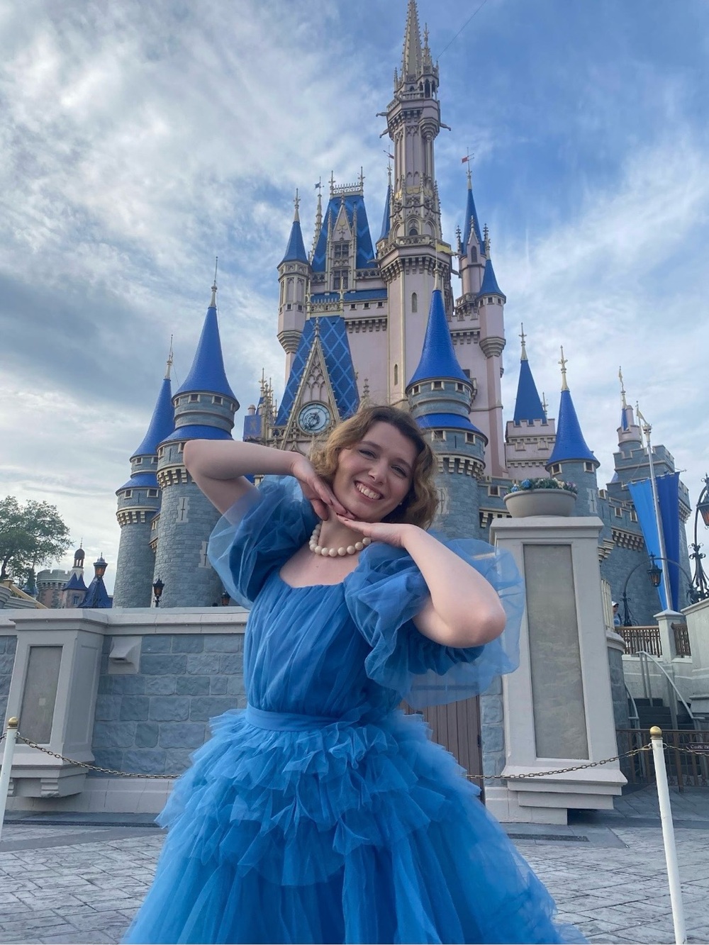 Ivy City Co Pixie Blue Tulle Puff-Sleeve Midi Dress - Picture 6 of 6